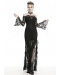 Dark in Love Black Romantic Gothic Lace Off-the-Shoulder Long Fishtail Dress