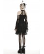 Dark in Love Black Gothic Off-the-Shoulder Lace Long Sleeve Short Party Dress