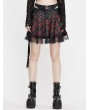 Devil Fashion Black and Red Street Fashion Gothic Grunge Punk Plaid Mini Skirt
