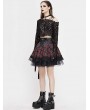 Devil Fashion Black and Red Street Fashion Gothic Grunge Punk Plaid Mini Skirt