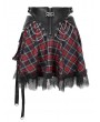 Devil Fashion Black and Red Street Fashion Gothic Grunge Punk Plaid Mini Skirt