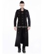 Pentagramme Black Double-Breasted Long Gothic Coat for Men