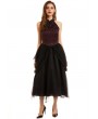 Pentagramme Black and Red Vintage Jacquard Gothic Sleeveless Party Dress