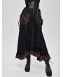 Devil Fashion Black Steampunk High Waist Long Skirt