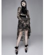 Devil Fashion Vintage Pattern Sexy Gothic Long Sleeve High-Low Dress