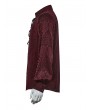 Punk Rave Dark Red Gothic Jacquard Long Sleeve Casual Shirt for Men
