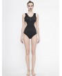 Devil Fashion Black Gothic Sexy One-Piece Swimsuit for Women