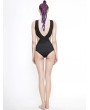 Devil Fashion Black Gothic Sexy One-Piece Swimsuit for Women