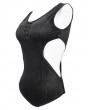 Devil Fashion Black Gothic Sexy One-Piece Swimsuit for Women