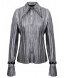 Devil Fashion Silver Gothic Punk Long Sleeves Shirt for Women