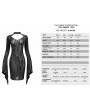 Devil Fashion Black Gothic Sexy Transparent Net Long Sleeve Short Dress