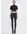 Devil Fashion Black Sexy Gothic Punk Short Sleeve Shirt for Women