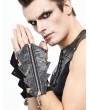 Devil Fashion Sliver PU Leather Gothic Punk Gloves for Men