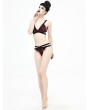 Devil Fashion Black and Red Gothic Sexy Lace Two-Piece Bikini Set