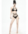 Devil Fashion Black Gothic Sexy Two-Piece Bikini Set