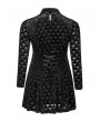 Punk Rave Black Gothic Velvet Heart Long Sleeve Short Plus Size Dress
