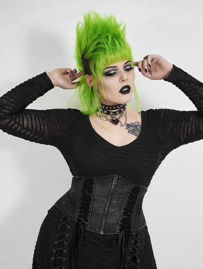 Punk Rave Black Gothic Handsome Plus Size Corset Waistband