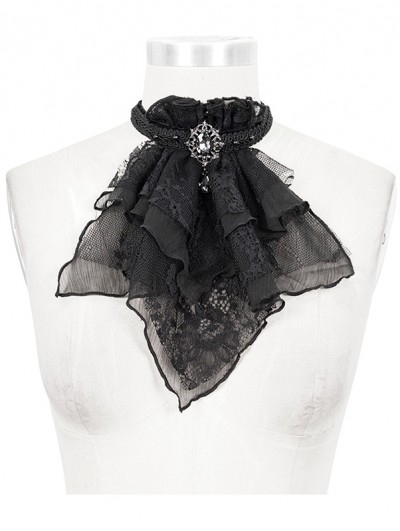 Devil Fashion Black Vintage Gothic Lace Pendant Party Bowtie for Women