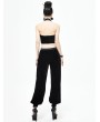 Devil Fashion Black Vintage Gothic Velvet Daily Wear Long Pants for Women