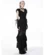 Dark in Love Black Elegant Gothic Lace Maxi Fishtail Skirt