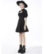 Dark in Love Black Gothic Rebel Girl Daily Wear Short Sleeve Dress