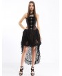 Pentagramme Black and Coffee Gothic Steampunk Lace Irregular Corset Dress