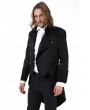 Pentagramme Black Retro Gothic Brocade Tailcoat Jacket For Men