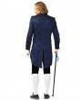 Pentagramme Vintage Gothic Blue Brocade Mid-Length Party Tailcoat For Men