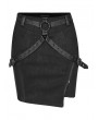 Punk Rave Black Gothic Punk PU Leather Irregular Mini Sexy Skirt for Women