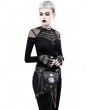 Black Gothic Punk Snake Pattern Motorcycle Waist Shoulder Messenger Bag