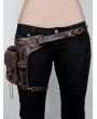 Brown Gothic Punk Rivets Chain Waist Shoulder Messenger Bag