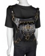 Black Gothic Punk Skull PU Leather Travel Close-Fitting Waist Shoulder Messenger Bag