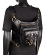 Black Gothic Punk Skull Chain PU Leather Travel Waist Shoulder Messenger Bag