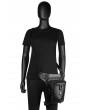 Black Gothic Steampunk PU Leather Knight Belt Waist Shoulder Messenger Bag