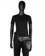 Black Gothic Steampunk PU Leather Knight Belt Waist Shoulder Messenger Bag