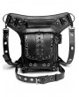Black Gothic Steampunk Rivets Fashion Travel Waist Shoulder Messenger Bag