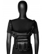 Black Gothic Steampunk Rivets Fashion Travel Waist Shoulder Messenger Bag