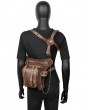 Brown Punk Rock Motorcycle Chain Waist Shoulder Messenger Bag