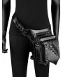 Black Gothic Punk Rock PU Leather Travel Waist Leg Garter Bag