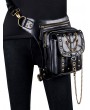 Black Gothic Punk Chain Travel Waist Shoulder Messenger Bag