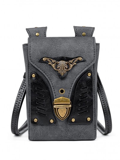 Black Gothic Punk Motorcycle Shoulder Backpack Bag