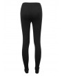 Devil Fashion Black Gothic Punk Patterned Slim Fit Long Leggings for Women