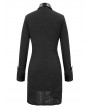 Devil Fashion Black Gothic Punk Metal Long Sleeve Dress Shirt for Women