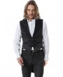 Pentagramme Black Retro Gothic Noble Jacquard Swallow Tail Vest For Men