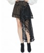 Pentagramme Brown Steampunk Striped Lace Asymmetrical Skirt