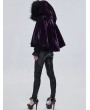 Devil Fashion Purple Gothic Faux Fur Winter Warm Hooded Short Cape Coat for Women