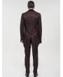 Devil Fashion Red Vintage Gothic Faux Two Pieces Party Swallow Tail Coat for Men