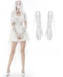 Dark in Love White Gothic Lace Gloves for Women