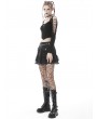 Dark in Love Black Gothic Punk Bat Long Sleeve Daily Wear Short T-Shirt for Women