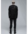 Punk Rave Black Gothic Punk Daily Wear Knitted Broken Holes Long Sleeve T-Shirt for Men